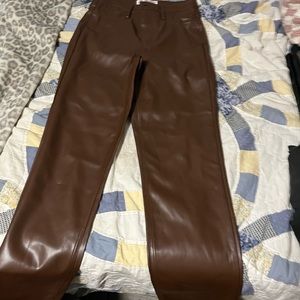 Brown pleather pants